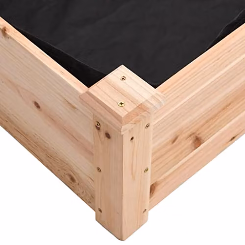 vidaXL Brown Wooden Raised Bed with Liner, W: 240 cm, D: 45 cm, H: 25 cm – 4