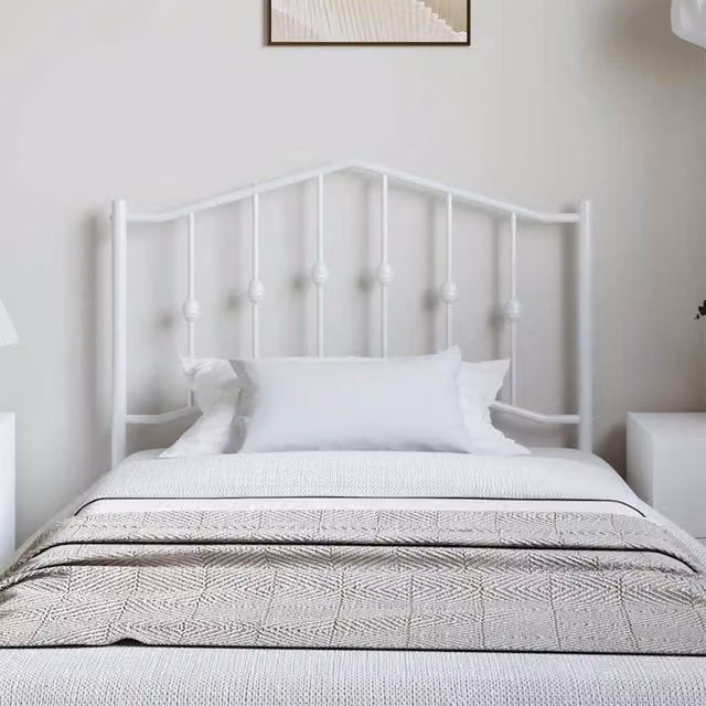 Berkfield Home Classic Metal Headboard in White