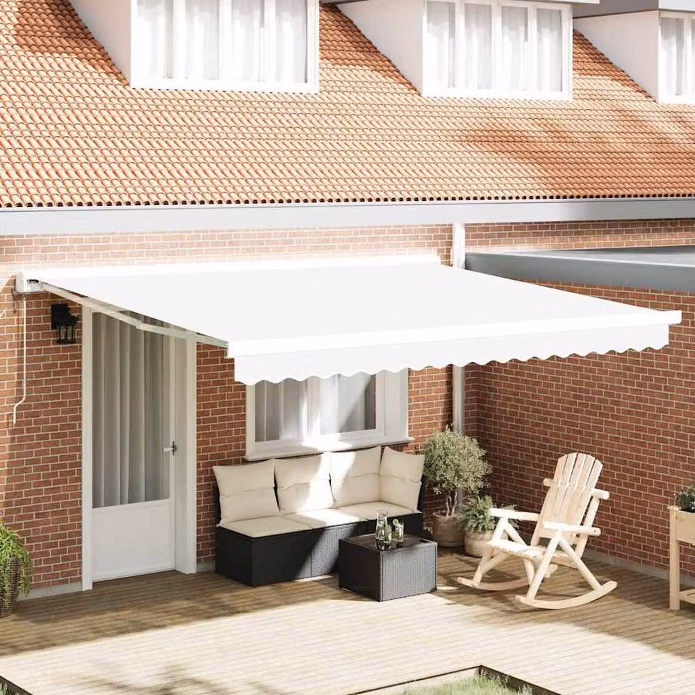 Berkfield Home White Polyester Awning Replacement Fabric for 4 x 3.5 m Frame – 2