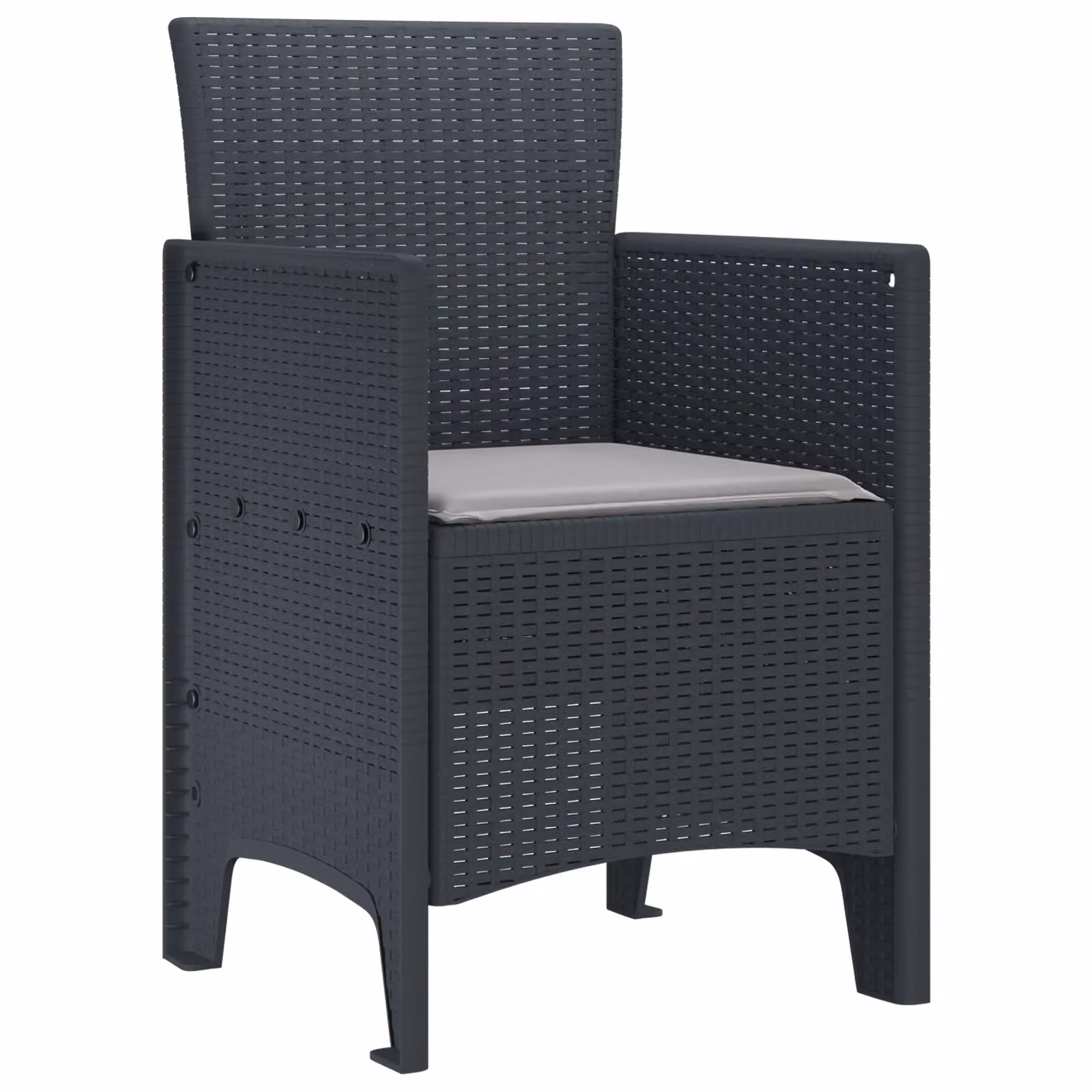 Berkfield Home Modern Garden Chair Set of 2 in Anthracite and Grey – 4
