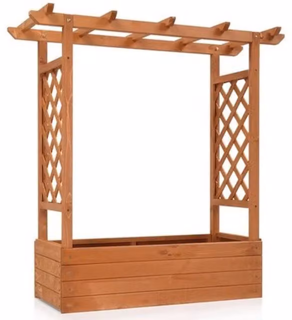 NESTLUNE Wooden Raised Garden Bed in Brown – 1