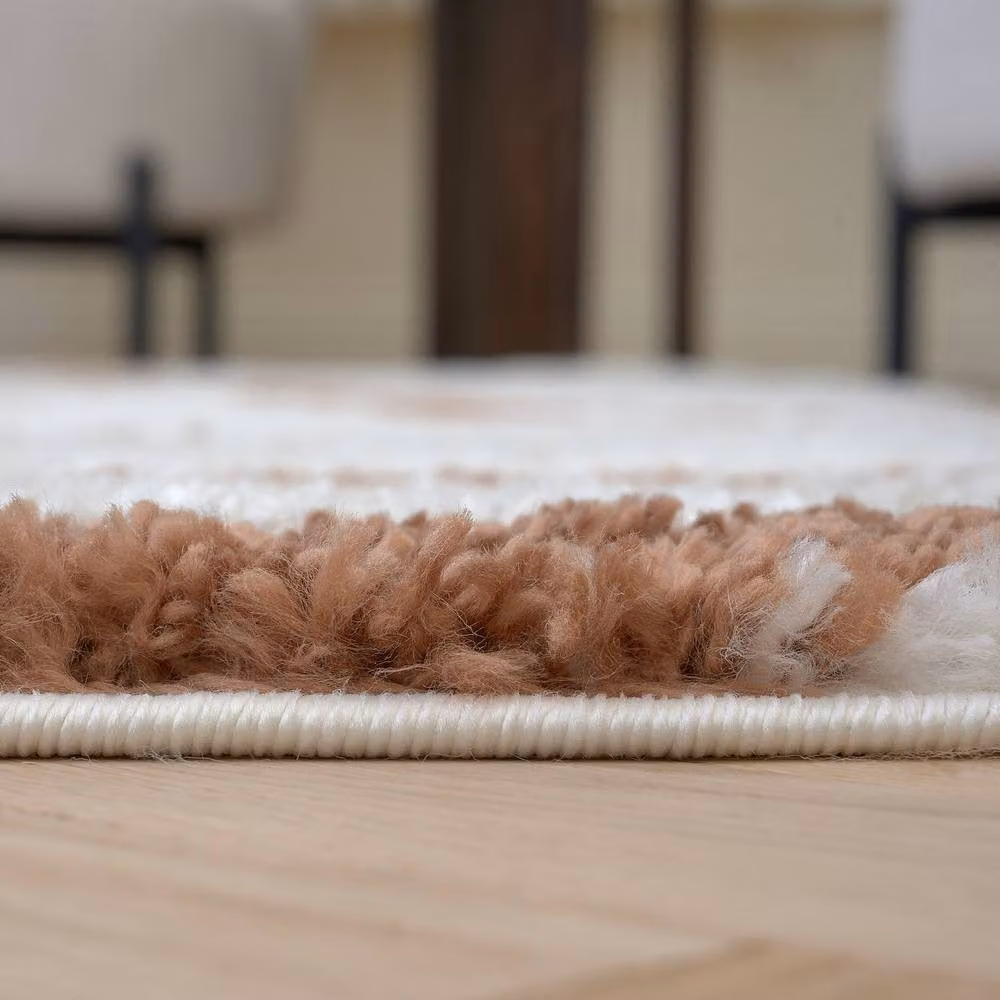 THE RUGS Moodi Wavy Design Shaggy Soft High Pile Living Room Rug in Terracotta, W: 120 cm, L: 170 cm – 3