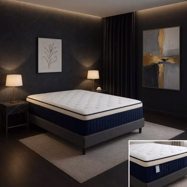 KDMD Windermere Soul Medium Firm Euro Top King Size Hybrid Mattress in White, W/D/H: 180 x 200 x 32 cm