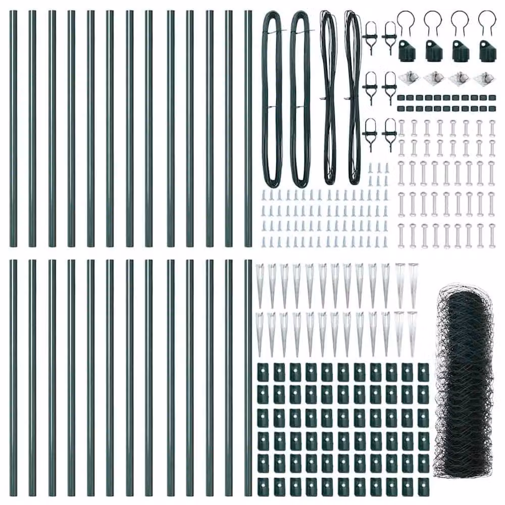 Berkfield Home Green Steel Hexagon Fence, 50 m – 4