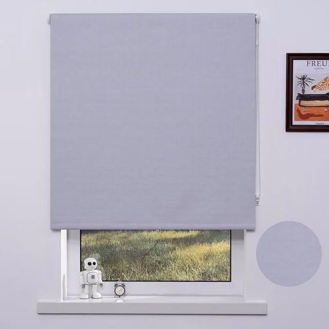 Deko Trends Jute Textured Blackout Blind, White, W: 60 cm, H: 60 cm, D: 60 cm