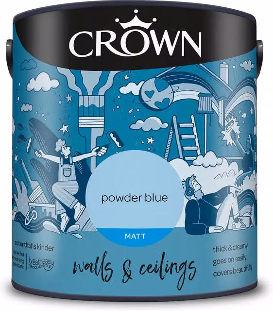 Crown Matt Breatheasy Water Based Dispersion Emulsion Paint in Blue