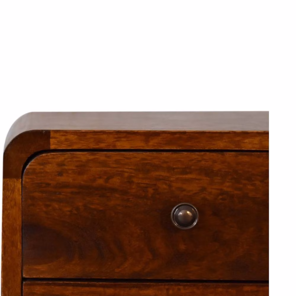 Wyld Haus Venzone Mini Mango Wood Bedside Table with 2 Drawers in Brown, W/D/H: 30 x 30 x 55 cm – 3