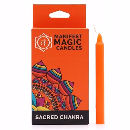 KDMD Manifest Magic Orange Sacred Chakra Taper Candles, Pack of 12 – 1