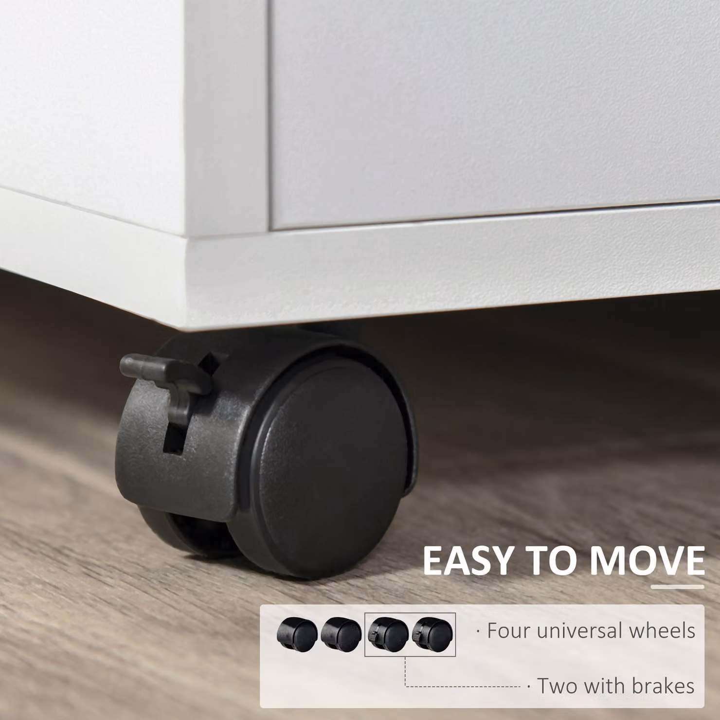 HOMCOM Mobile Printer Stand with Multiple Storage and Modern Design in White, W: 50 cm, D: 60 cm, H: 65.5 cm – 4