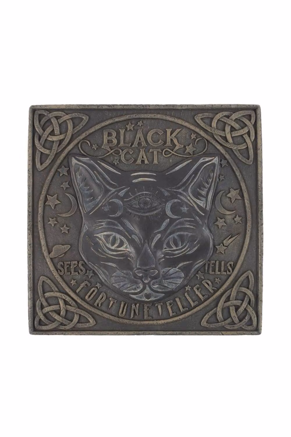 KDMD Black Cat Fortune Teller Tabletop Sign with Vintage Celestial Moon and Star Decor – 2