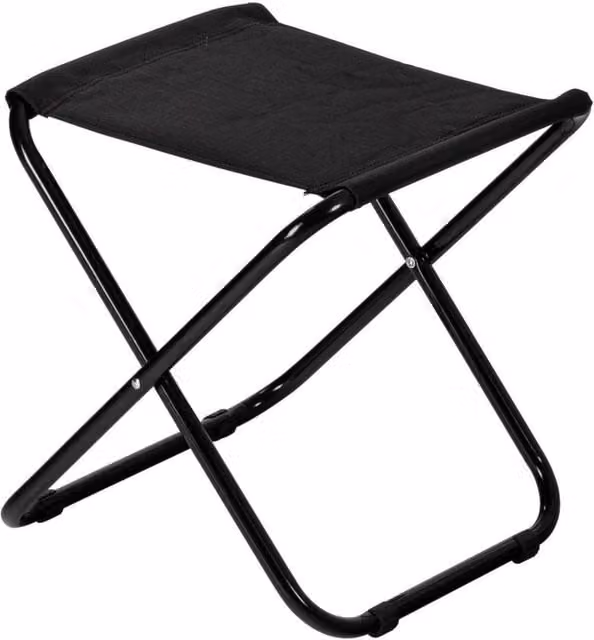 Kelvenix 2x Classic Folding Stools in Black with Powder Coated Steel Frame
