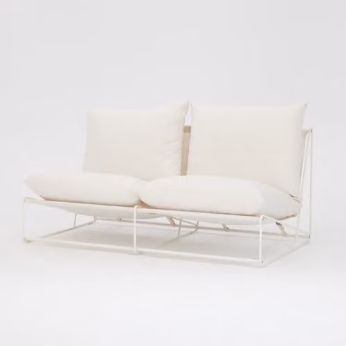 Home Detail Modern Metal Garden Chair, 2 Seater, White – 1