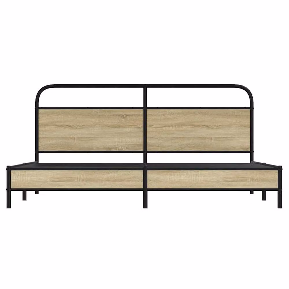 Berkfield Home Metal Bed Frame in Sonoma Oak Brown, W/D/H: 180 x 200 cm Super King – 3