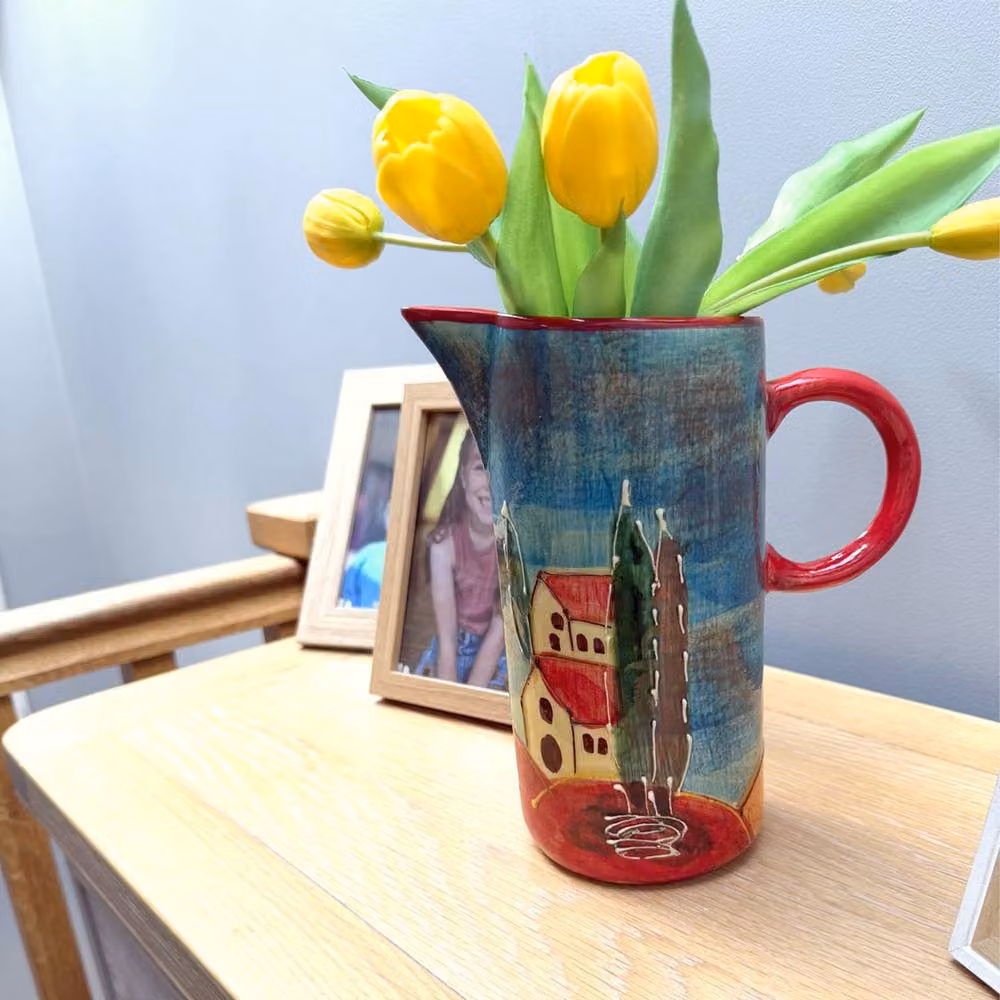 Verano Spanish Ceramics Tuscany Multicolour Ceramic Tall Jug W: 10 cm, H: 23 cm – 4