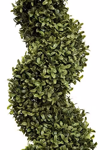 GreenBrokers 2x Artificial Spiral Boxwood Topiary Trees, Green, Height: 120 cm – 2