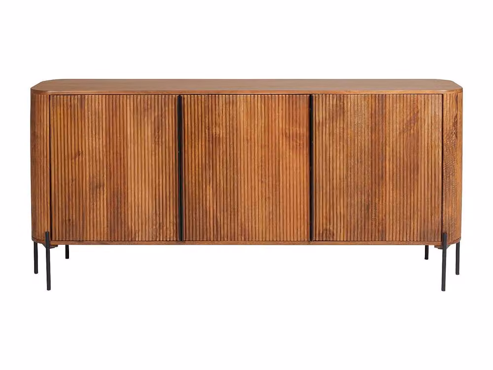 Vente-unique Modern 3-Door Mango Wood and Metal Buffet in Brown and Black – 2