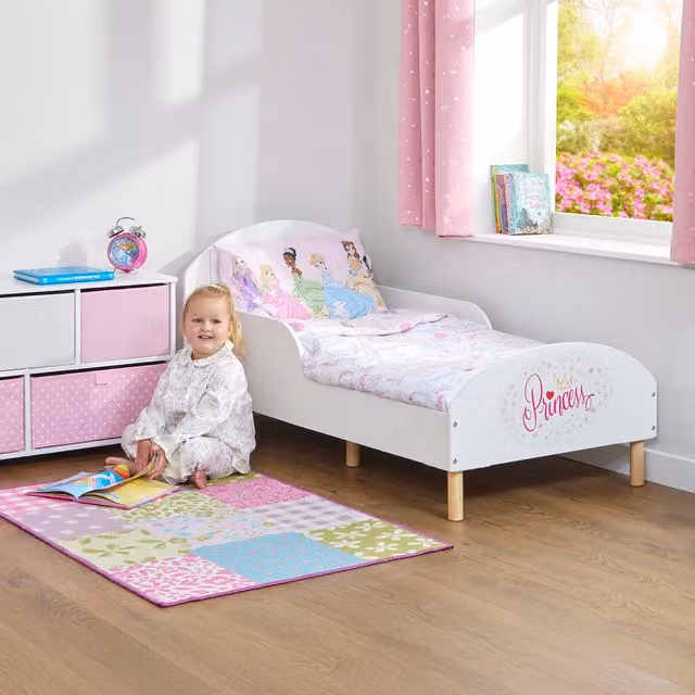 Liberty House Toys Kids Toddler Princess Bed in White Solid Pine Wood