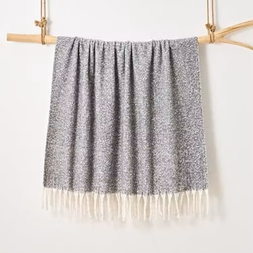 Allure Bath Fashions Aisling Faux Fur Throw Blanket in Grey, W/D/H: 127 x 170 cm – 1