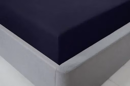 New Edge Blinds Brights Collection Non Iron Microfibre Linen Fitted Sheet in Blue, W: 140 cm, L: 200 cm – 3