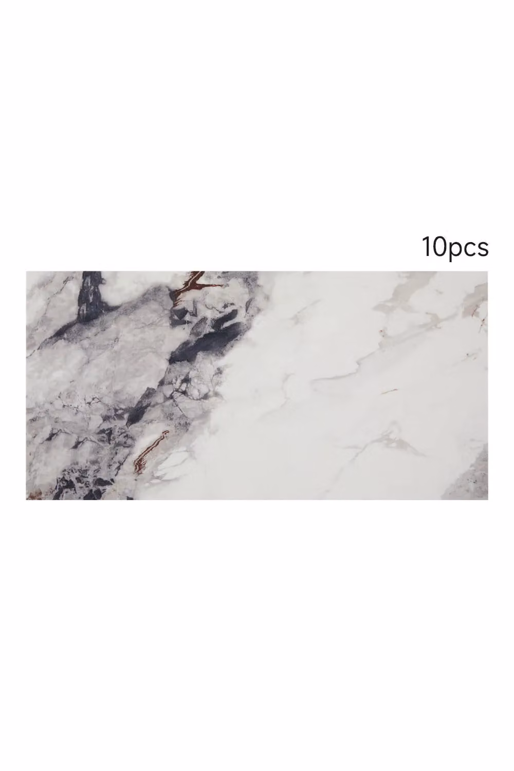 Living and Home 10-Piece Black and White Sand Ripple Marble Effect Self-Adhesive PVC Wall Stickers – 3