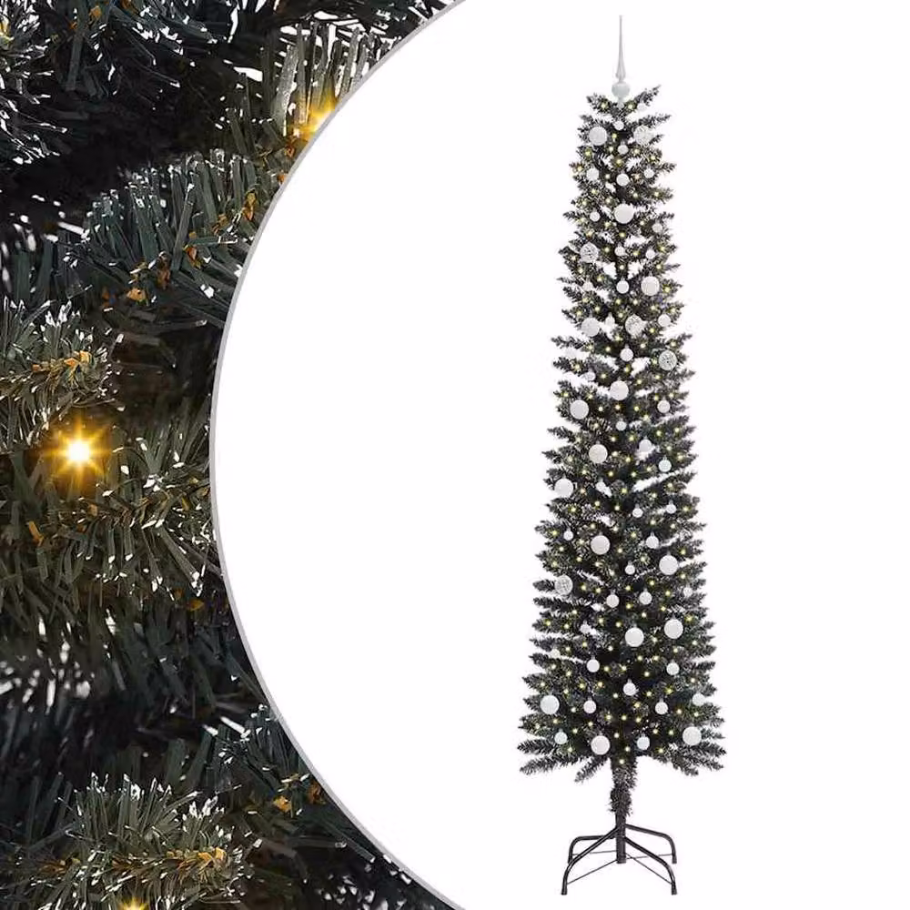 Berkfield Home Elegant Green Artificial Christmas Tree with 300 LEDs, W/D/H: 58 x 58 x 240 cm – 3