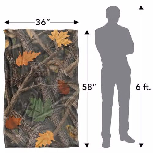 JQ Licensing James Piazza Hunters Camo Pattern Silky Touch Super Soft Fleece Throw Blanket, Multicolour, W: 91 cm, D: 147 cm – 4
