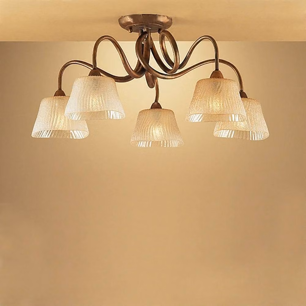 Netlighting Tentacle 5 Light Ceiling Lamp in Rustic Gold with E14 Bulbs – 2