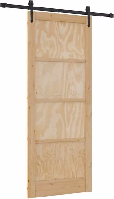 Berkfield Home Orkdal Modern Sliding Door with Hardware Set in Beige Solid Wood Pine