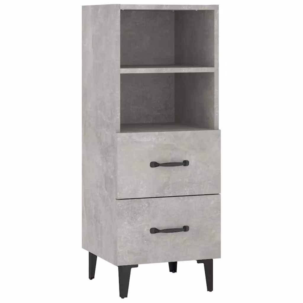 Berkfield Home Sideboard in Concrete Grey, MDF, W/D/H: 34.5 x 34 x 90 cm – 2