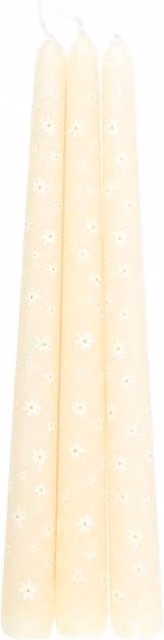 Something Different Carrot Patch Daisy Taper Candle, White, Pack of 3