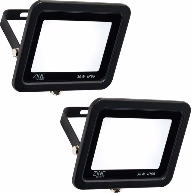 Litecraft Mears LED Outdoor Slimline Floodlight, 2 Pack, Black
