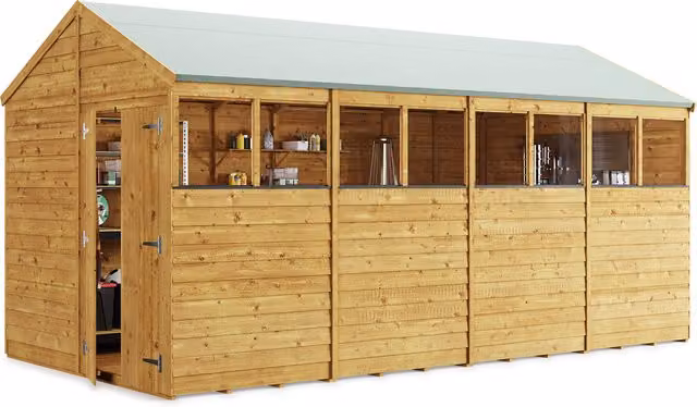 BillyOh Switch Overlap Apex Wooden Garden Shed with Window in Brown