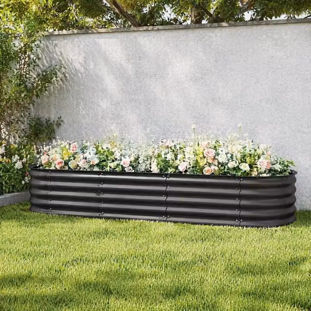 STILVORA Grey Flexible Raised Garden Bed for Ornamental and Herb Gardens – 1