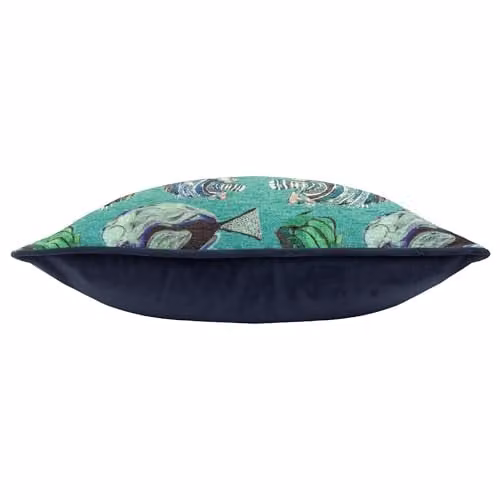 Wylder Tropics Abyss Fish Chenille Decorative Cushion in Blue and Turquoise, W/D/H: 43 x 43 x 43 cm – 2