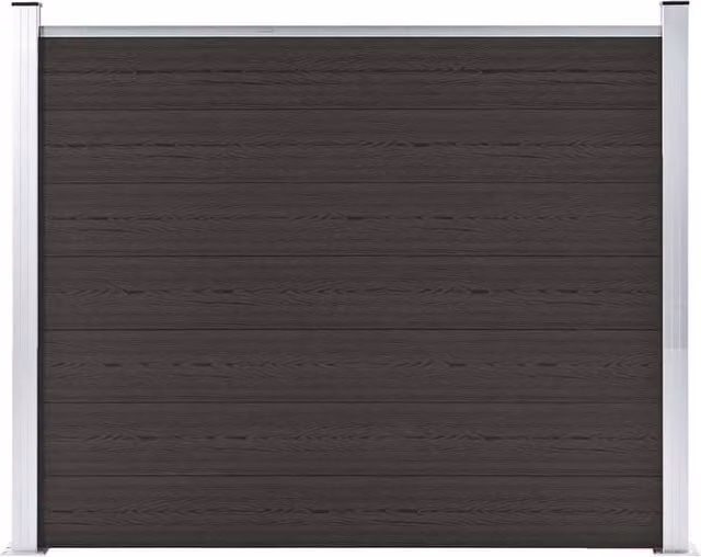Berkfield Home Durable WPC Fence Panel, Black, H 180 cm x W 146 cm