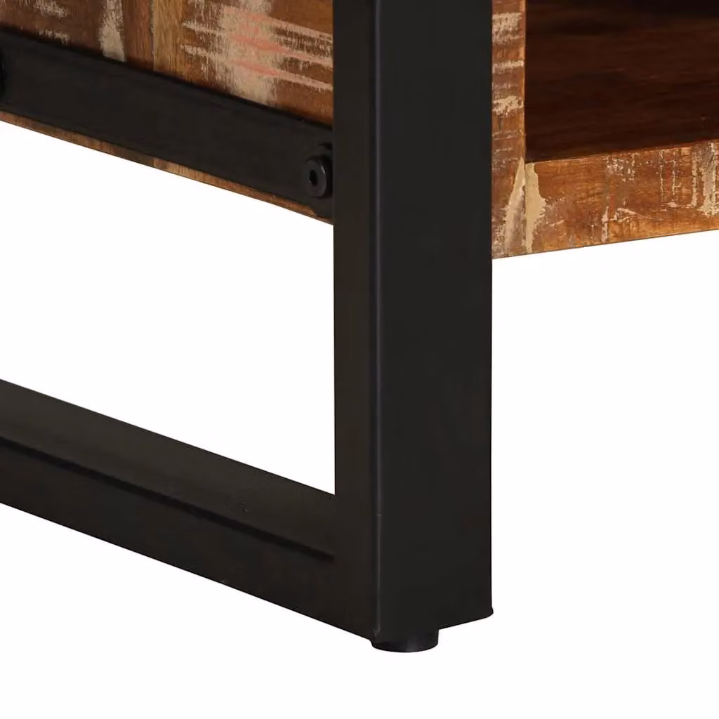 Berkfield Home Multicolour Reclaimed Solid Wood Coffee Table W/D/H: 90 x 50 x 36 cm – 5