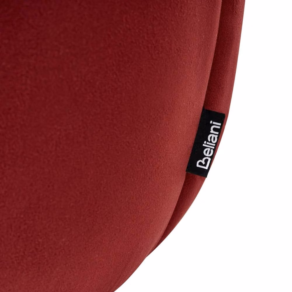 Wyld and Coco Modern Red Velvet Cylindrical Round Pouffe – 5