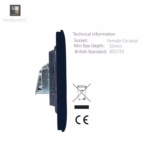 Trendi Switch 1 Gang Flush Co-Axial Television Socket in Blue – 3