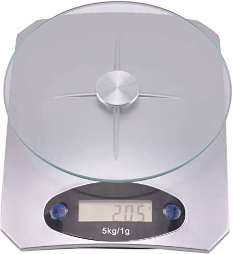 MantraRaj Digital Kitchen Scales with LCD Display, 5kg Capacity, Transparent Tempered Glass