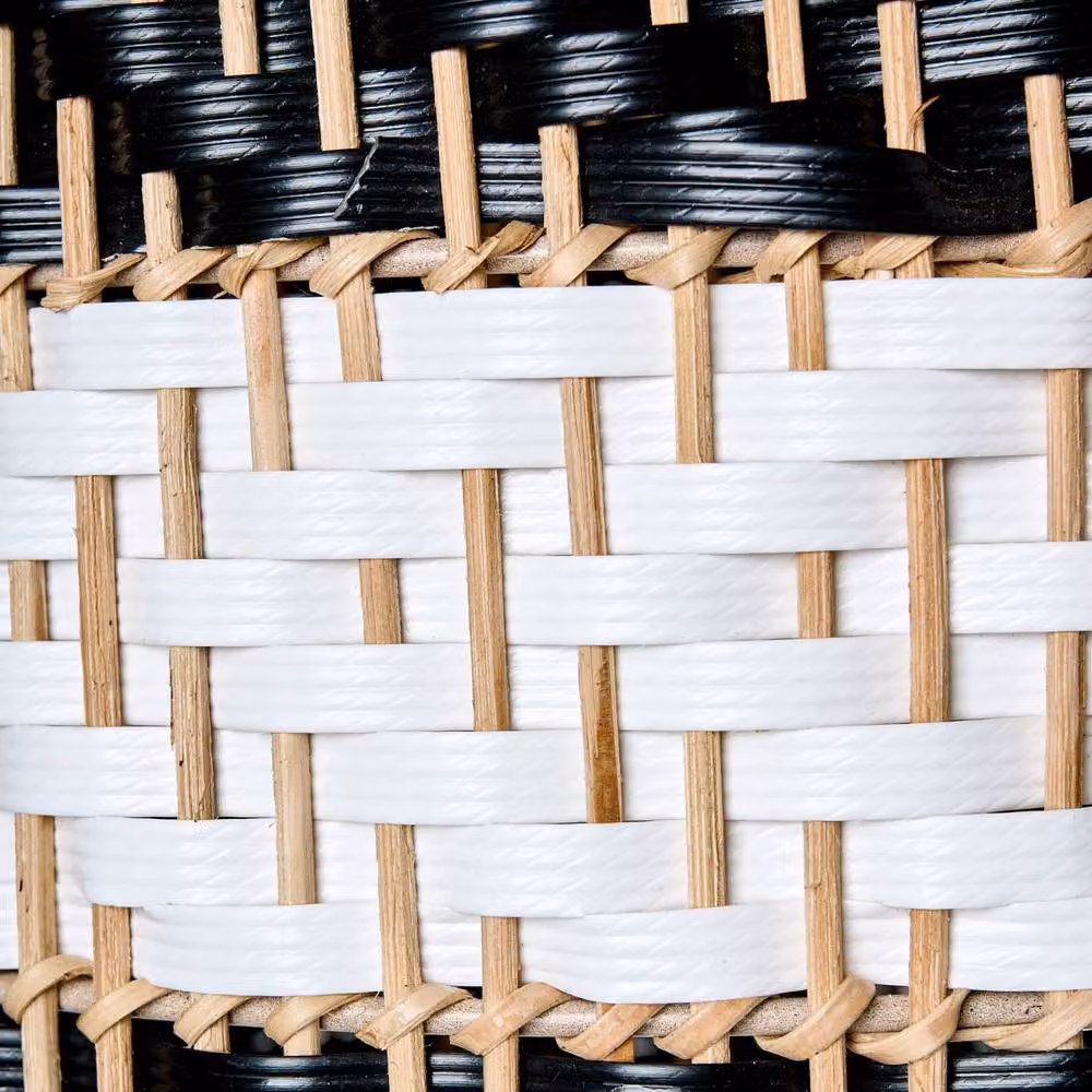 Wyld and Coco Black and White Rattan and Metal Boho Pendant Lamp – 6