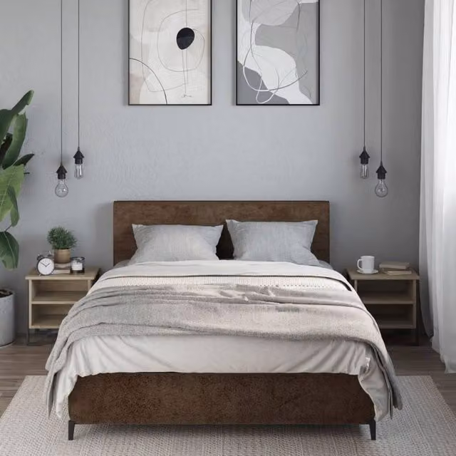 Berkfield Home Decorative Bedside Cabinet Set of 2 in Sonoma Oak, Light Tan, W/D/H: 40 x 30 x 40 cm – 1