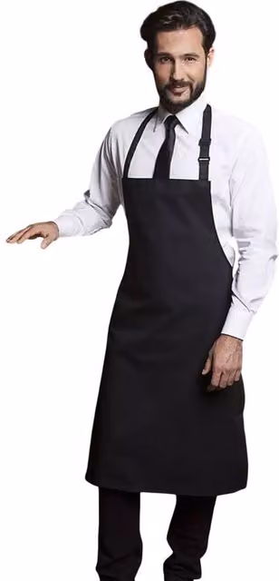 Karlowsky Basic Adult Bib Apron in Black – 1