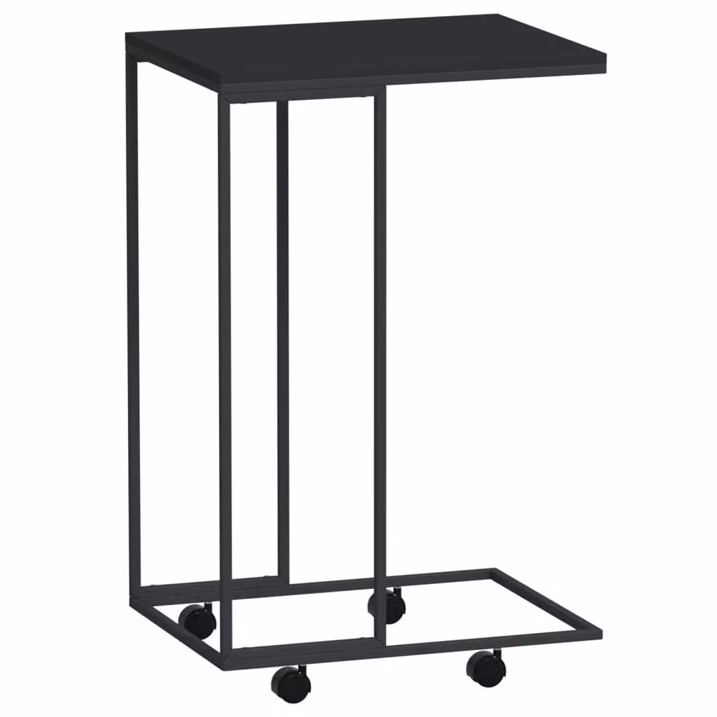 Berkfield Home Side Table with Castors, Black, W/D/H: 40 x 30 x 63.5 cm – 2
