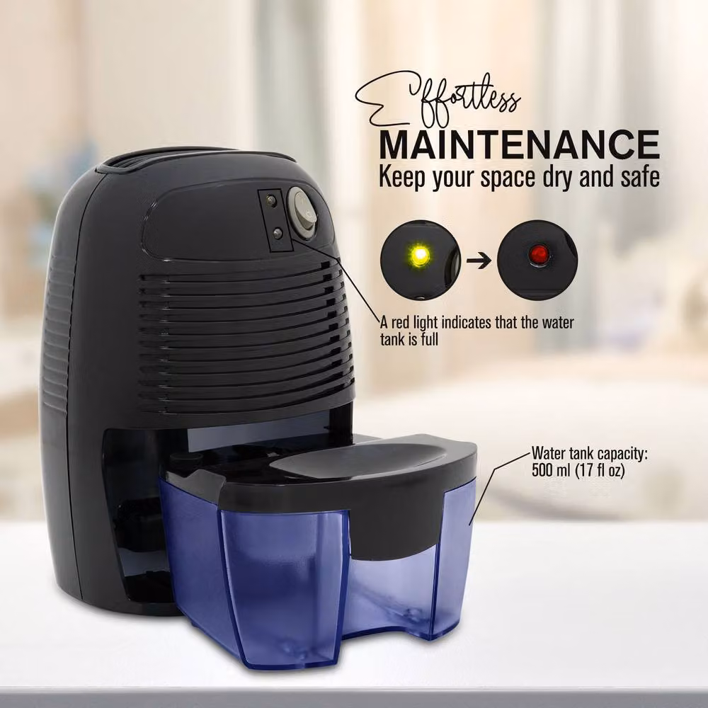 Tanness Portable Dehumidifier and Air Purifier, Black, 500ml – 5