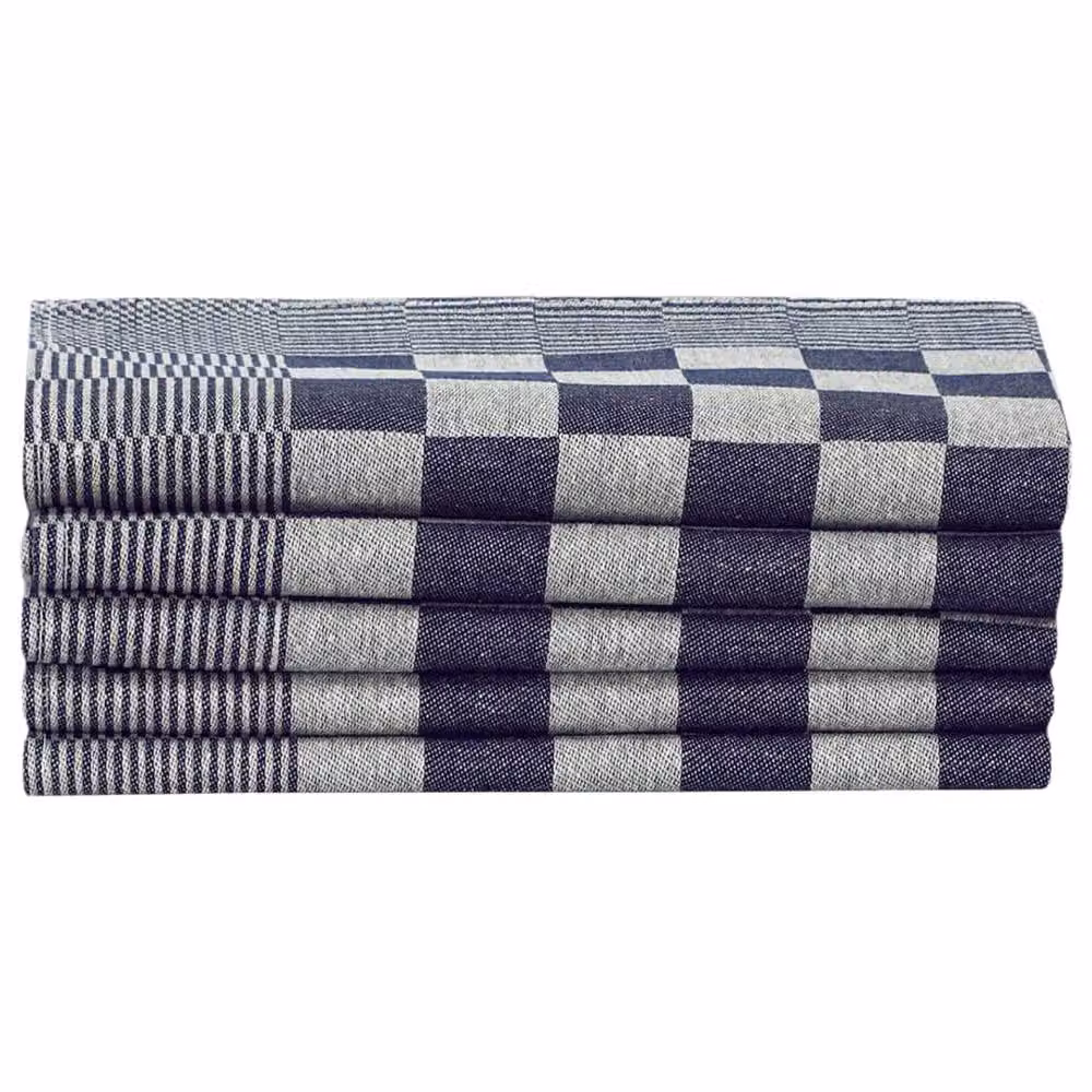 Berkfield Home 20 Piece Checked Cotton Towel Set in Blue and White – 4
