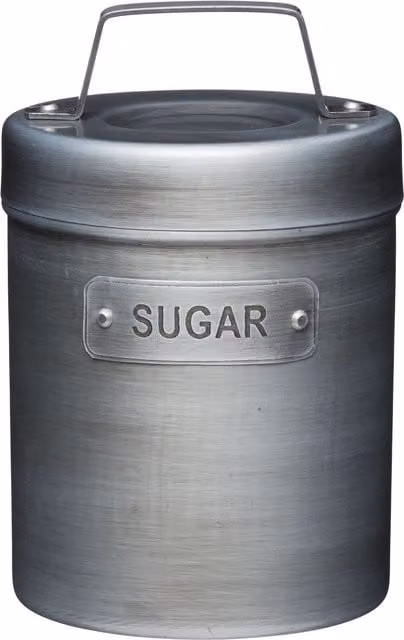 KitchenCraft Vintage-Style Metal Sugar Container, Grey