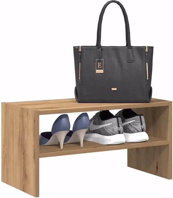 Berkfield Home Stackable Artisan Oak Shoe Rack in Brown, W: 60 cm, D: 30 cm, H: 30.5 cm – 1