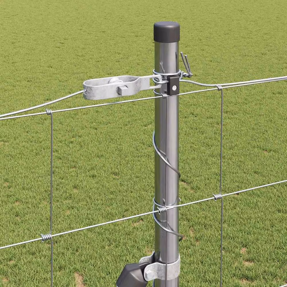 Berkfield Home Durable Field Fence, Galvanised Steel, Silver, 1.6 x 25 m – 3
