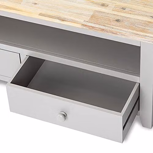 Statement Furniture Florence TV Unit Stand in Dove Grey with 2 Drawers and Shelf, W: 120 cm, D: 45 cm, H: 50 cm – 2