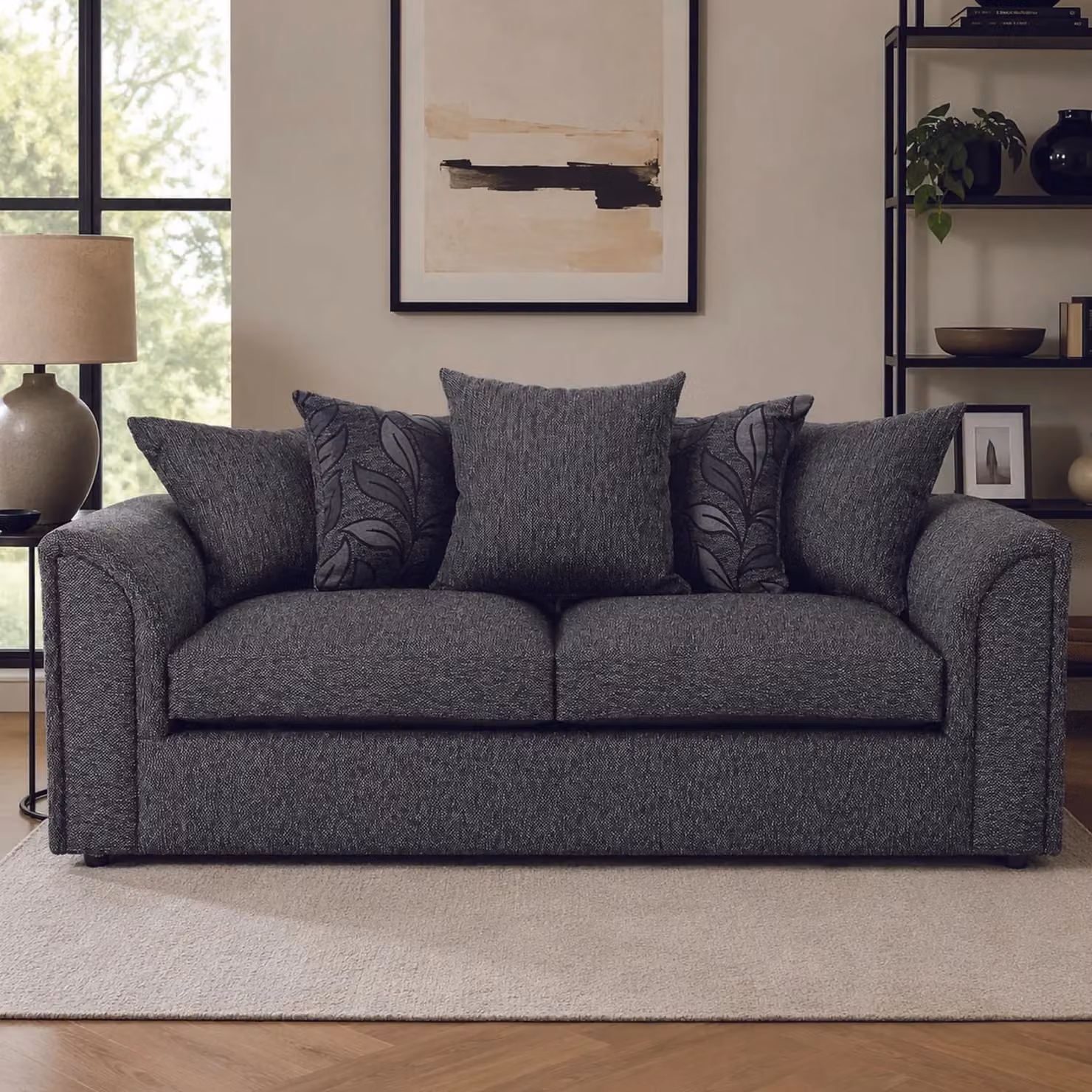 Furnishings For Less UK Byron Dundee Chenille Fabric 3 Piece 6 Seater Sofa Suite in Grey – 2